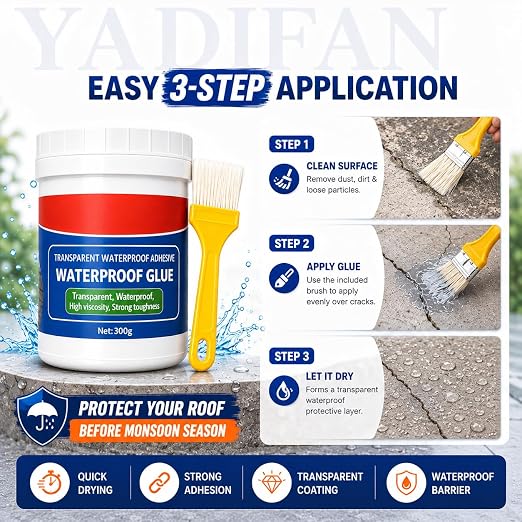 ransparent Waterproof Resin Epoxy for Roof Leakage Crack Seal Agent Roof Water Leakage Solution Water Proof Glue for Waterproofing