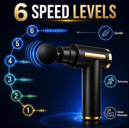 Gun massager Cult Impact Deep tissue massage gun, 6-speed intensity, Silicone round head, Full body